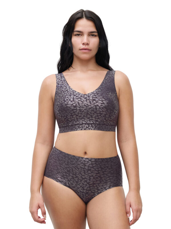 CHANTELLE Softstretch v-neck top ink shimmer print - Afbeelding 4