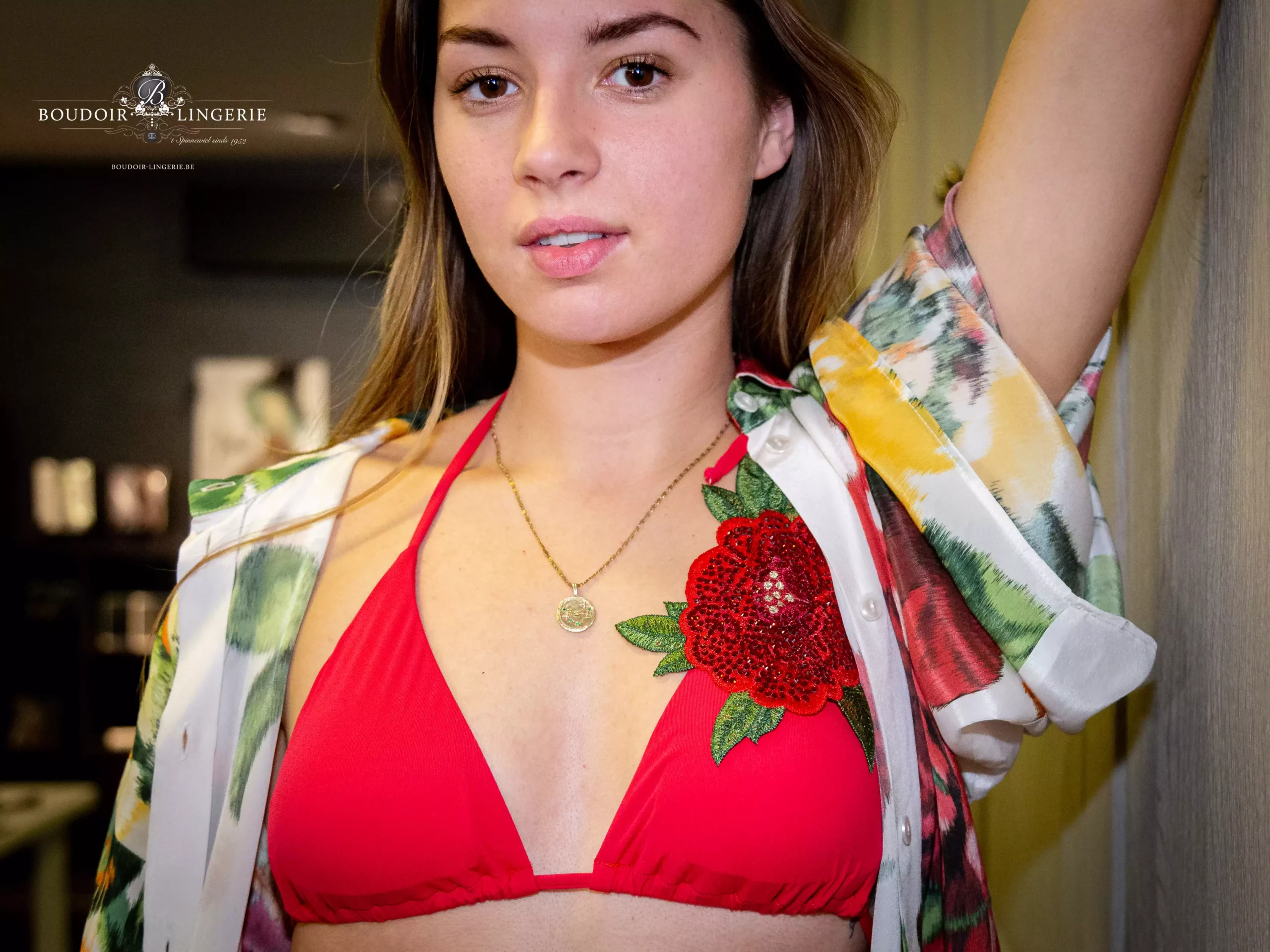 RAFFAELA D'ANGELO Triangelbikini met bloemdetail - rosso - Afbeelding 2