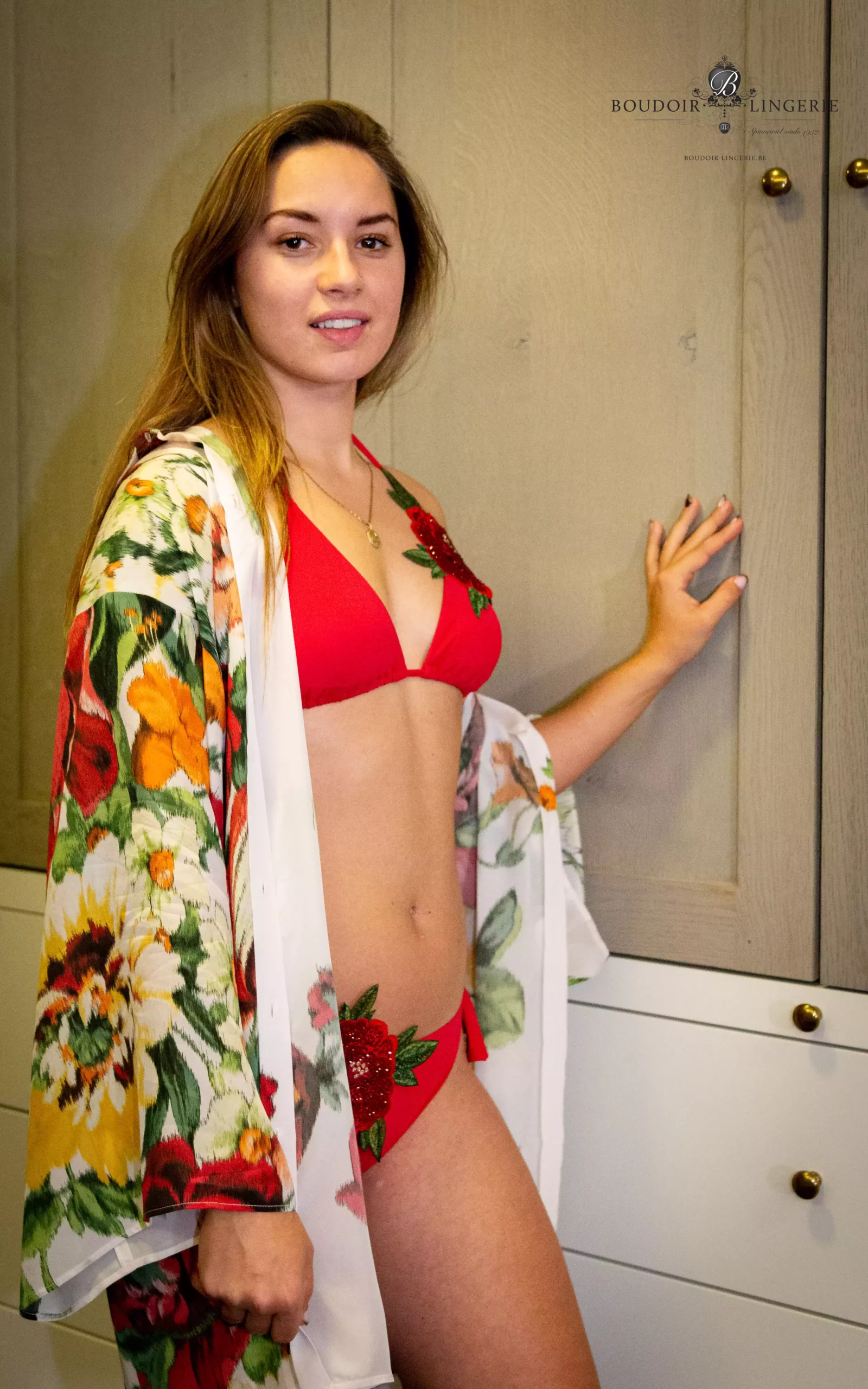 RAFFAELA D'ANGELO Triangelbikini met bloemdetail - rosso - Afbeelding 3