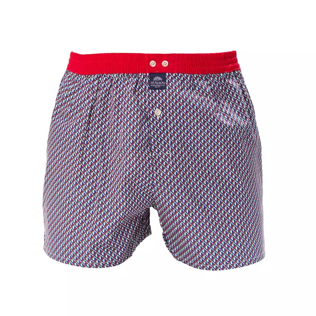 MC ALSON boxershort M5439 geometrisch rood & blauw - Afbeelding 2