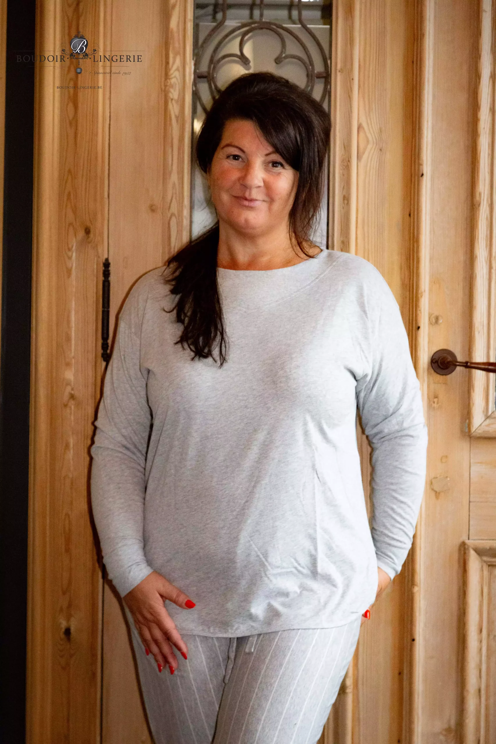 PLUTO Idonie pyjamaset grey stripes - Afbeelding 2